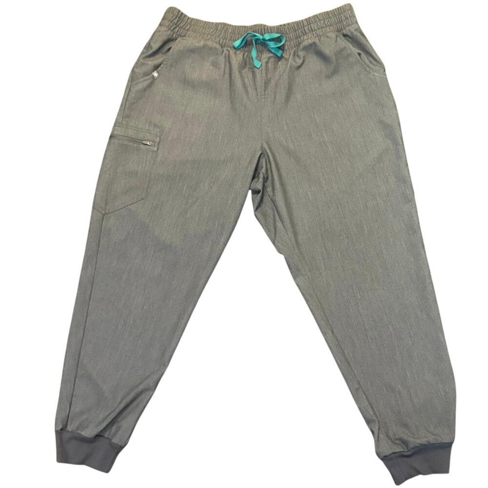 FIGS Women's Zamora Jogger Gray Yoga Waist Stretch Medical Scrub Pants Size XXL